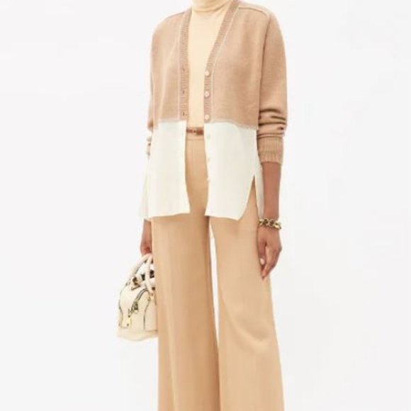 CHLOE Silk-Georgette And Knitted Wool Cardigan - NEW!🆕🆕🆕 - Picture 10 of 14